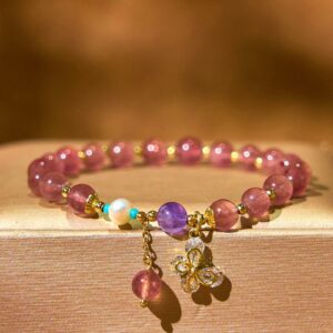For When You Need Soft Joy — Strawberry Quartz Bracelet | AetherFate