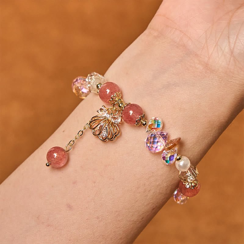 Strawberry Quartz Bracelet | Your Quiet Daily Anchor for Soft Joy | AetherFate - Image 2