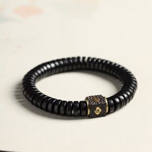For When You Need Quiet Presence | Tibetan Coconut Shell Auspicious Clouds Positive Bracelet | AetherFate