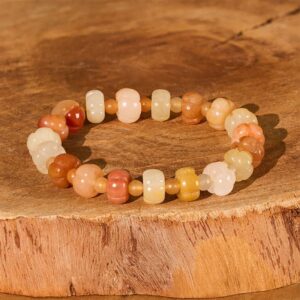 For When You Need Quiet Warmth | Golden Silk Jade Pumpkin Beads Bracelet | AetherFate