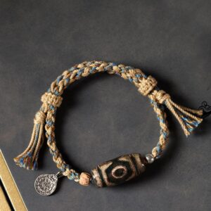 For When You Need Quiet Presence | Tibetan Dzi Bead Braided Bracelet | AetherFate