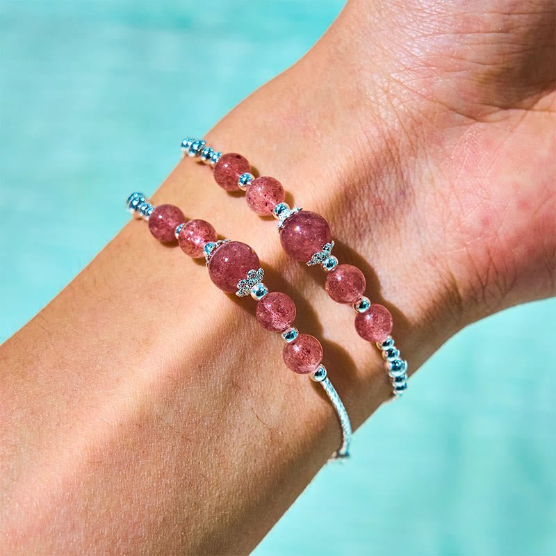 Strawberry Quartz Bracelet | Your Quiet Daily Anchor for Soft Joy | AetherFate - Image 3