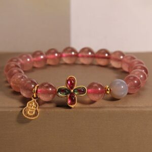 For When You Need Soft Joy — Strawberry Quartz Bracelet | AetherFate