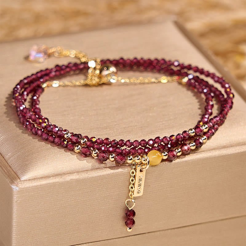 Quiet Resolve, Worn Daily. Garnet Bracelet by AetherFate