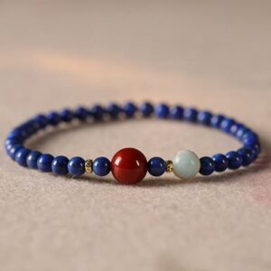 For When You Need Steady Presence | Small Lazurite Agate Ultra-thin Beads Positive Bracelet | AetherFate