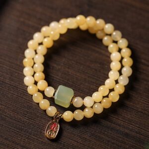 For When You Need Quiet Wisdom | Topaz Beads Jade Cube Double Circle Bracelet | AetherFate