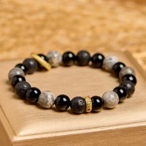 For When You Need Steady Grounding — Jasper & Onyx Bracelet | AetherFate