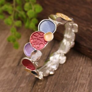 For When You Need Quiet Presence | The Tree Of Life Round Pattern Unity Alloy Elastic Bracelet Bangle | AetherFate