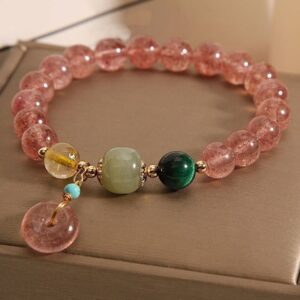 Soft Joy, Worn Daily. Strawberry Quartz Bracelet by AetherFate