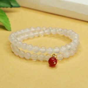 For When You Need Steady Presence | Chalcedony Red Agate Bead Double Layer Harmony Positive Bracelet | AetherFate