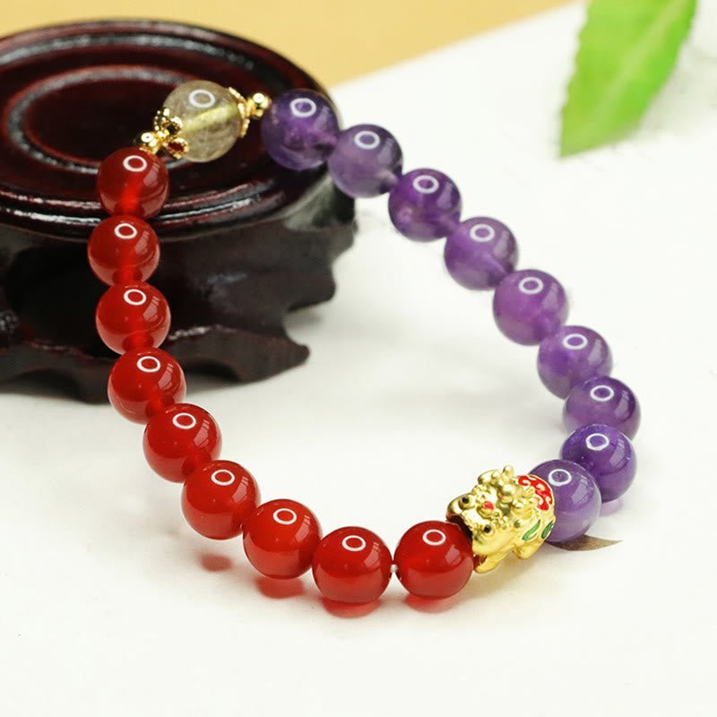 Quiet Calm, Worn Daily. Amethyst & Agate Bracelet by AetherFate - Image 3