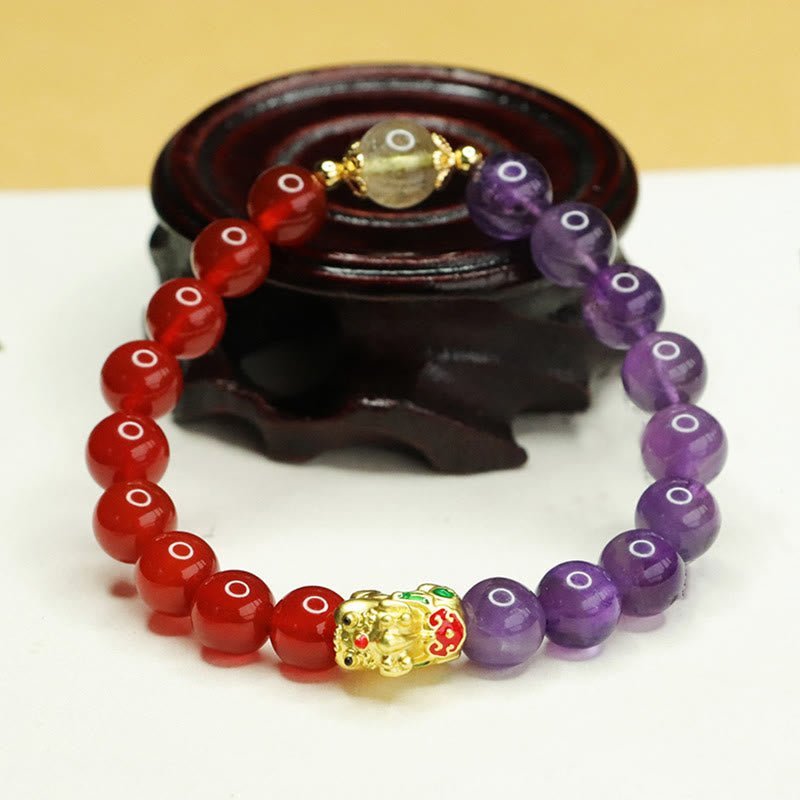 Quiet Calm, Worn Daily. Amethyst & Agate Bracelet by AetherFate - Image 5
