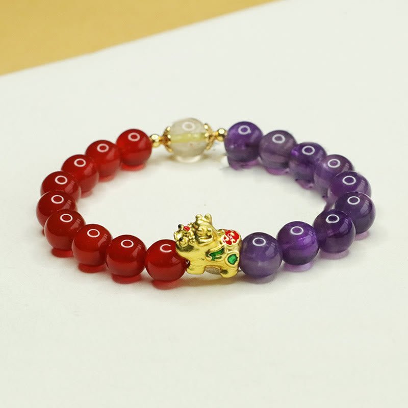 Quiet Calm, Worn Daily. Amethyst & Agate Bracelet by AetherFate