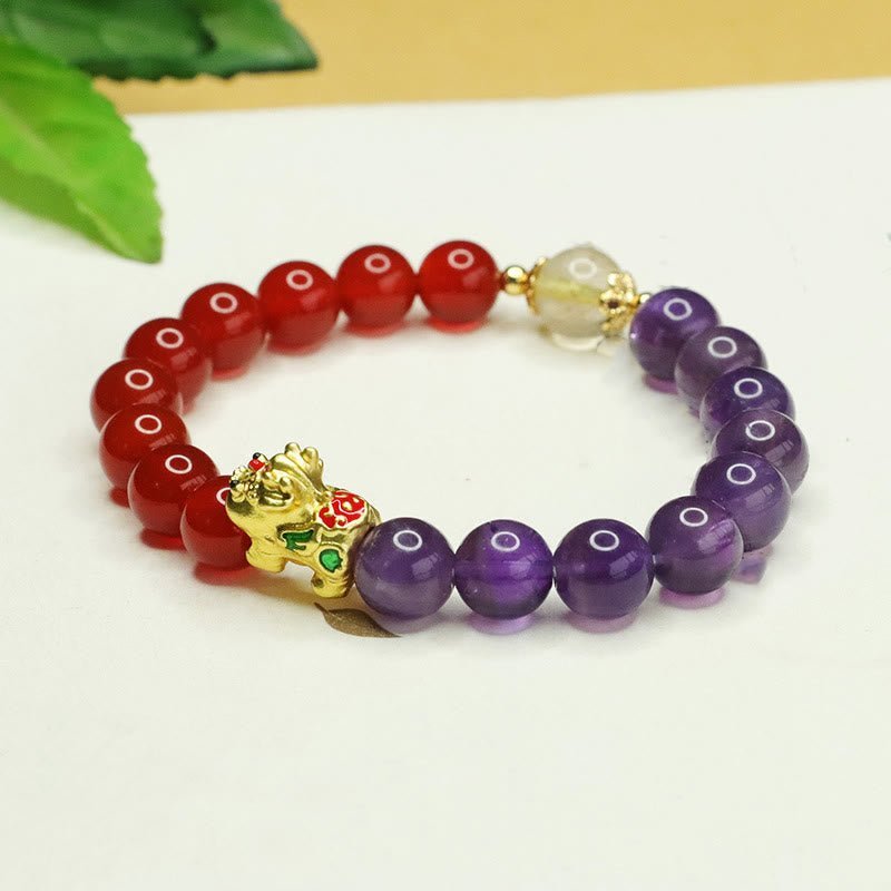 Quiet Calm, Worn Daily. Amethyst & Agate Bracelet by AetherFate - Image 4