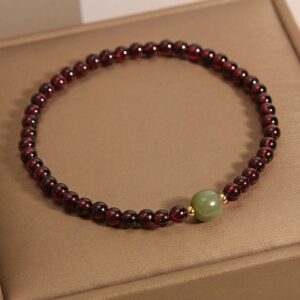 Quiet Resolve, Worn Daily. Garnet Bracelet by AetherFate