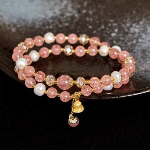 Soft Joy, Worn Daily. Strawberry Quartz Bracelet by AetherFate