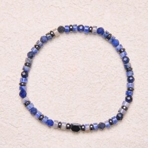 Buddha Stone Sodalite Hematite Blue Aventurine Intuition Bracelet | AetherFate