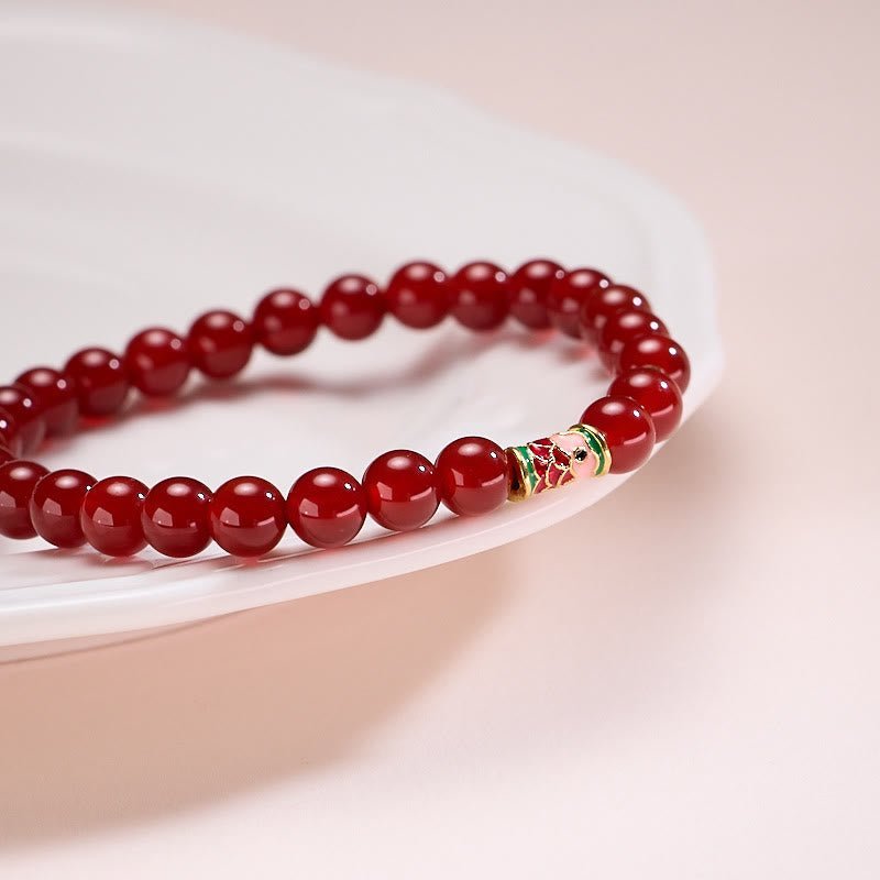 For When You Need Steady Presence | Red Agate Koi Fish Confidence Bracelet | AetherFate - Image 4