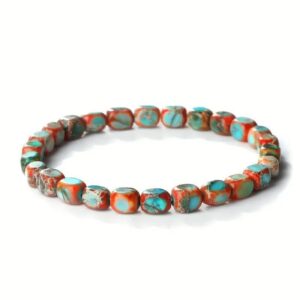 For When You Need Quiet Presence | Colorful Emperor Stone Oval Square Beads Anti-stress Bracelet | AetherFate
