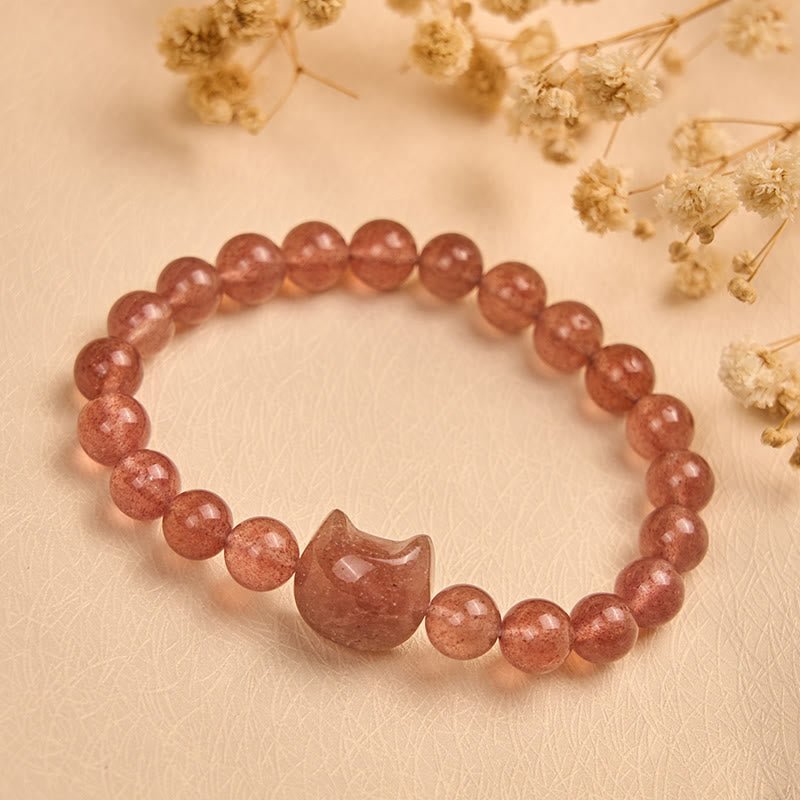 Strawberry Quartz Bracelet | Your Quiet Daily Anchor for Soft Joy | AetherFate - Image 4