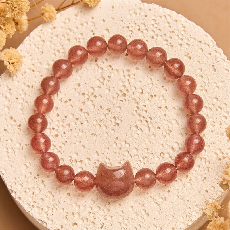 Strawberry Quartz Bracelet | Your Quiet Daily Anchor for Soft Joy | AetherFate - Image 3