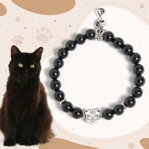 For When You Need Quiet Presence | Black Cat Black Onyx Kitten Support Bracelet | AetherFate