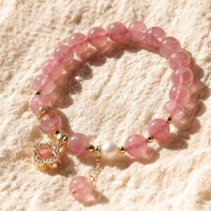 For When You Need Soft Joy — Strawberry Quartz Bracelet | AetherFate