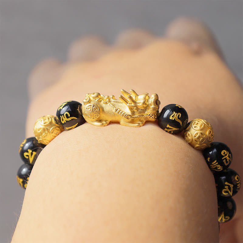 Inner Stillness, Worn Daily. space-warming Wealth-attuned Obsidian Bracelet | AetherFate - Image 2