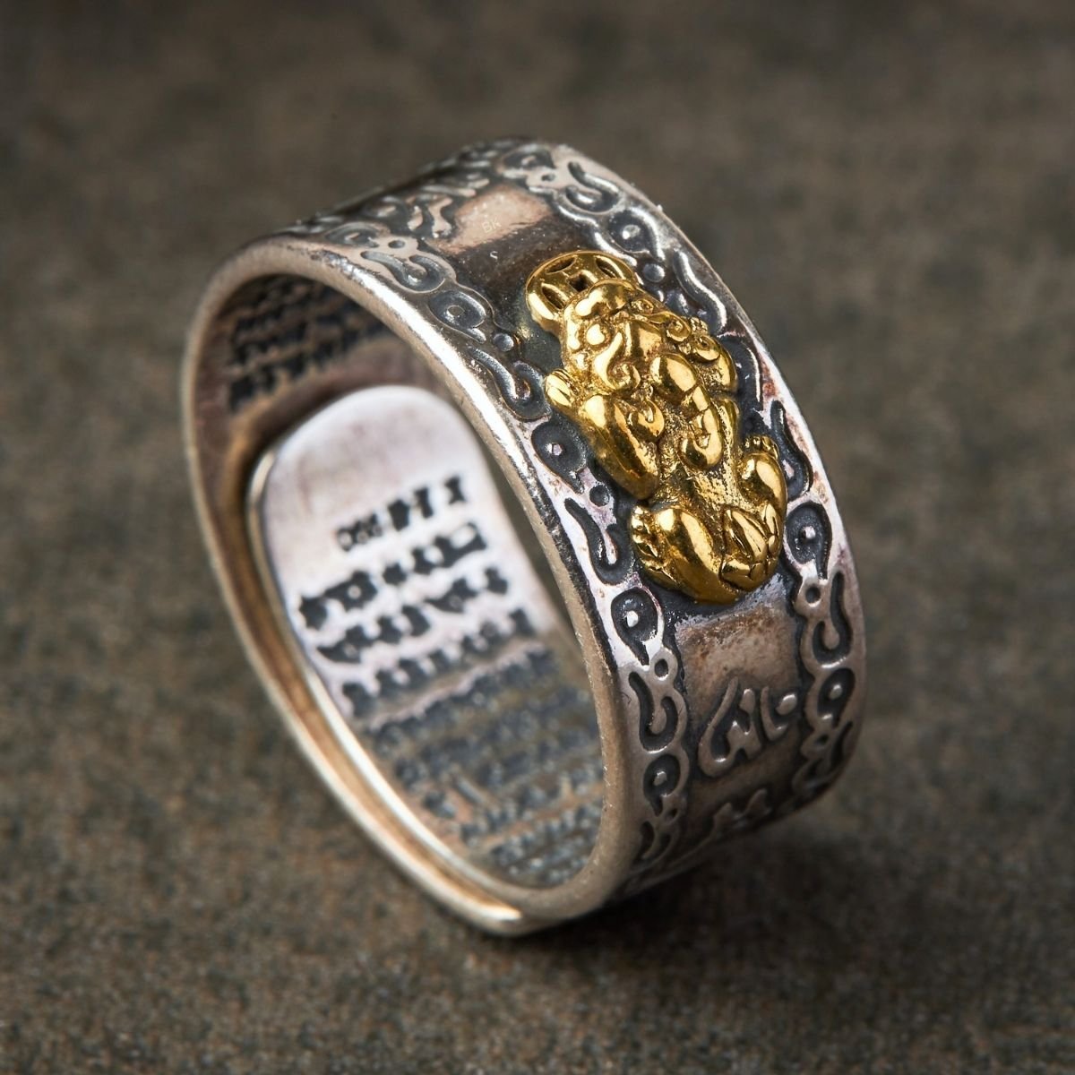 space-warming Wealth-attuned Mantra Ring - Wealth & Protection | AetherFate - Image 4