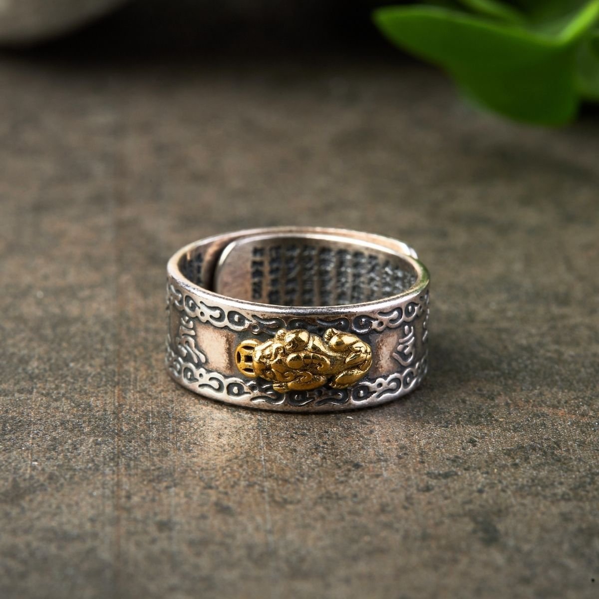 space-warming Wealth-attuned Mantra Ring - Wealth & Protection | AetherFate - Image 3