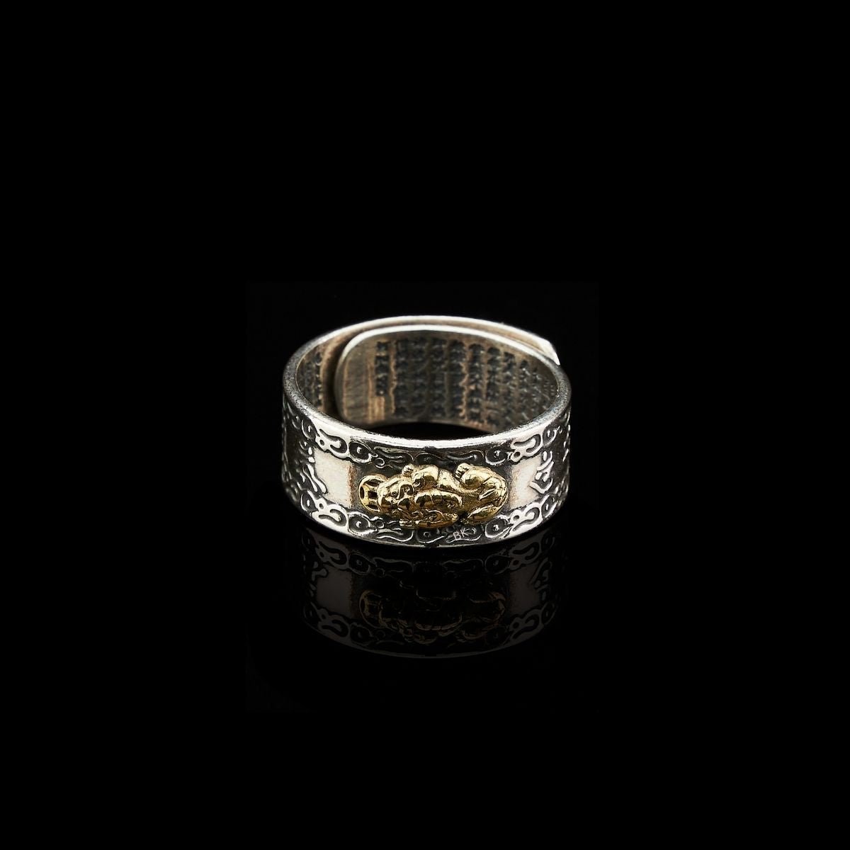 space-warming Wealth-attuned Mantra Ring - Wealth & Protection | AetherFate - Image 2