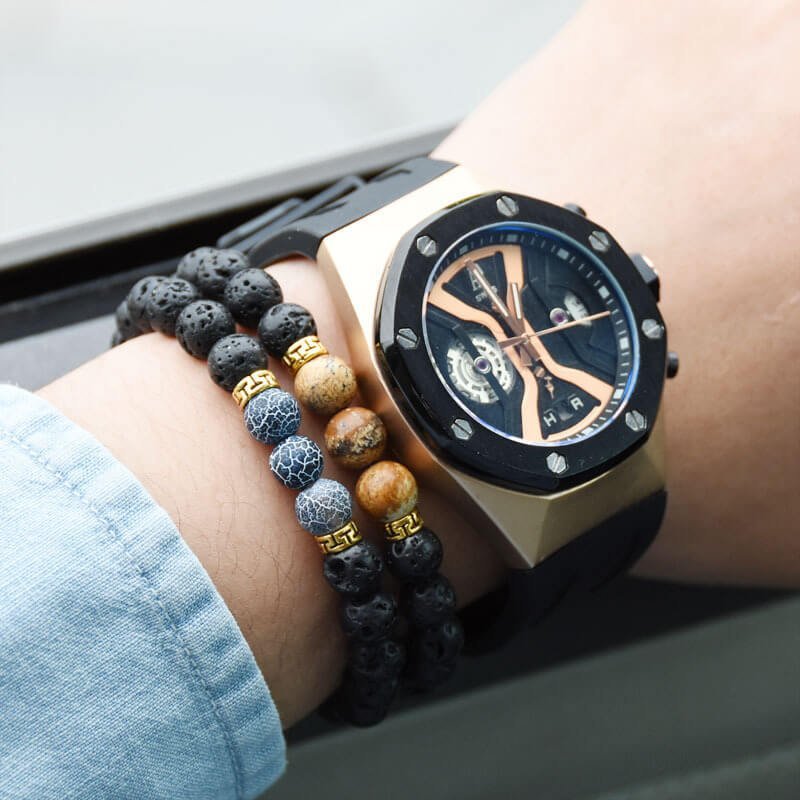 Grounding Lava Stone Bracelet - Calming & Grounding | AetherFate - Image 2