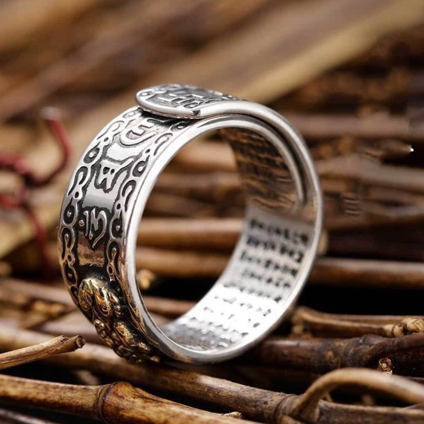 space-warming Wealth-attuned Mantra Ring - Wealth & Protection | AetherFate - Image 5