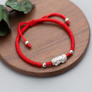 Red String Silver Wealth-attuned Bracelet - Attract Windfall | AetherFate