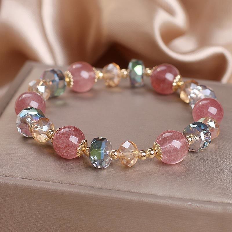 Strawberry Quartz & Crystal Bracelet | Your Quiet Daily Anchor for Soft Joy | AetherFate - Image 8