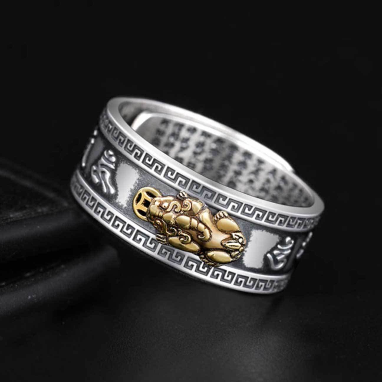 space-warming Wealth-attuned Mantra Ring - Wealth & Protection | AetherFate