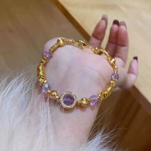 Amethyst Bracelet | A Luxurious Layer of Deep Violet Discs | AetherFate