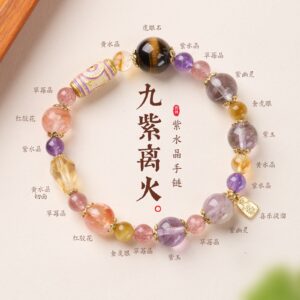 Mixed Crystal Bracelet | A Tapestry of Purple Gemstone Harmony | AetherFate