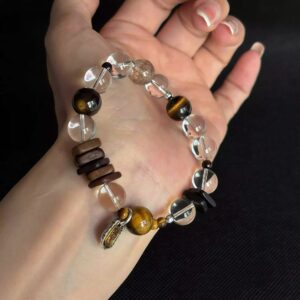 Clear Quartz & Tiger's Eye Bracelet | A Quiet Contrast of Light and Earth | AetherFate