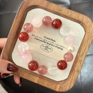 Rose Quartz Bracelet | A Sweetheart Duet of Pink and Red | AetherFate
