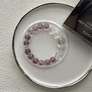 Clear Quartz & Amethyst Bracelet | Crisp Clarity Meets Soft Violet | AetherFate