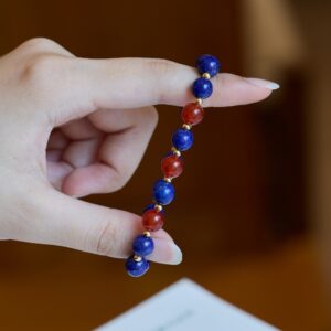 Lapis Lazuli Bracelet | Deep Azure with a Touch of Fire | AetherFate