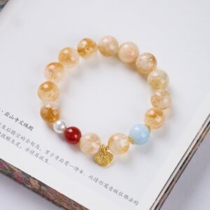 Citrine Bracelet | A Golden Wish Upon a Sculptural Lock | AetherFate