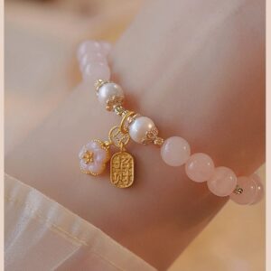 Rose Quartz Bracelet | Pink Petals Worn Close to the Heart | AetherFate